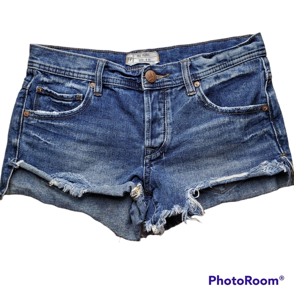Free People Pants - Free people denim cut off shorts size 25 waist blue
